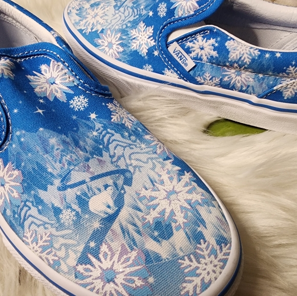 Vans CLASSIC SLIP-ON V KIDS 'SNOWFLAKES - WINTER WONDERLAND size2.5 new - Picture 5 of 8